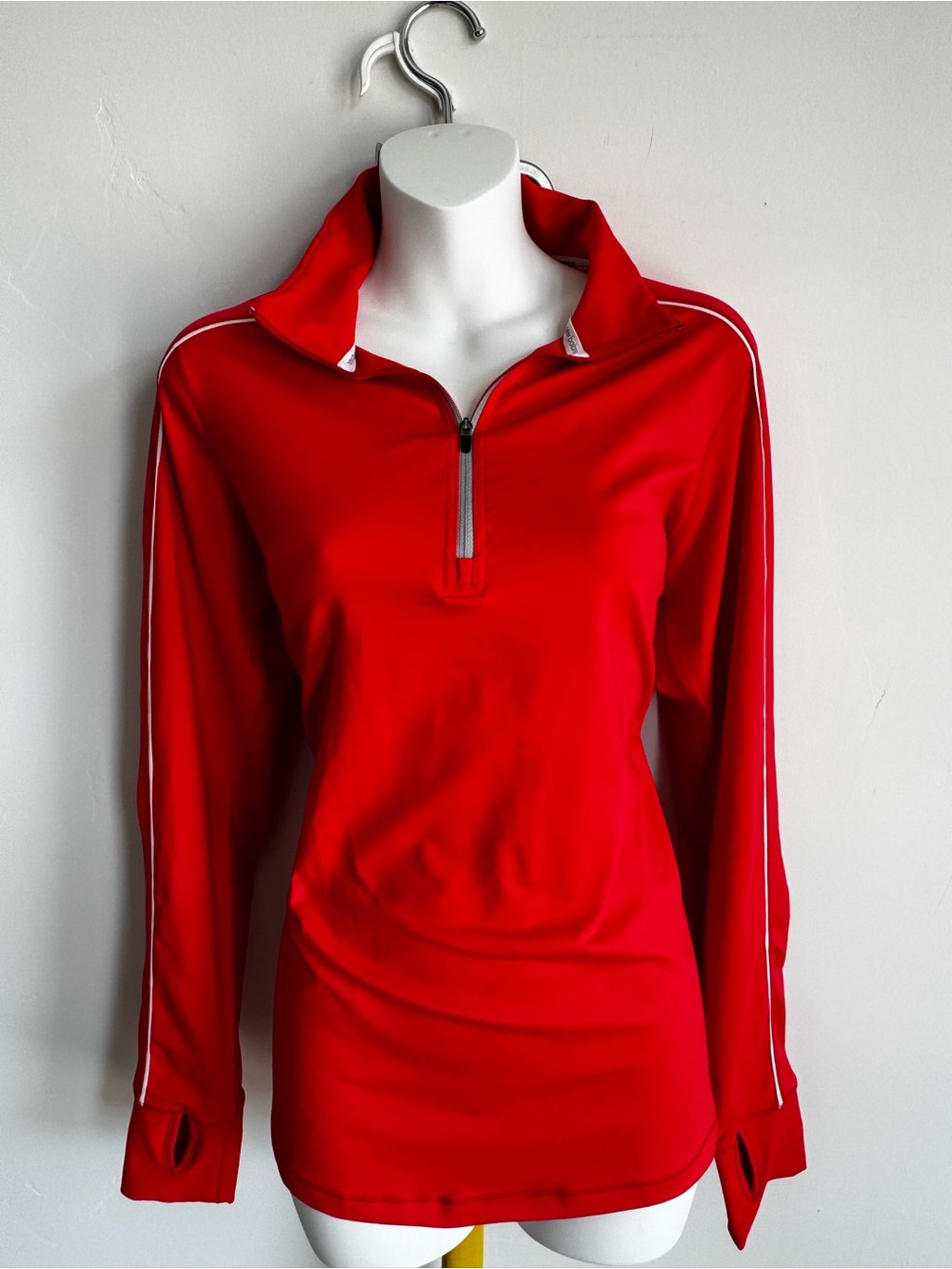 New Balance orange Half-Zip Athletic Pullover with White Piping